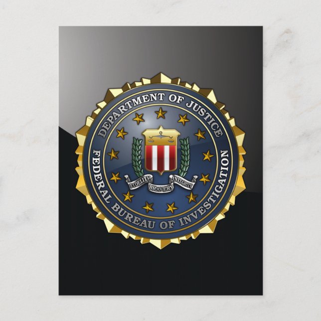 Carte Postale Emblème du FBI (Devant)