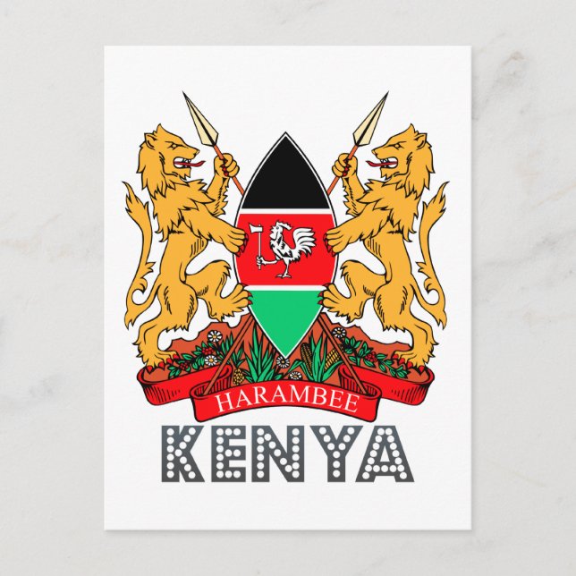 Carte Postale Emblème du Kenya (Devant)