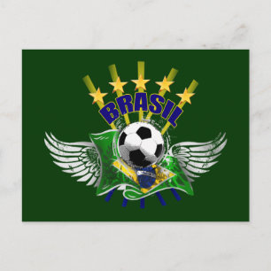 Carte Postale Emblème du logo du Brésil 5 étoiles pour les cadea
