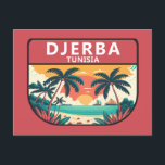 Carte Postale Emblème rétro de Djerba Tunisie<br><div class="desc">Design vectoriel Djerba. Djerba,  une île au large de la Tunisie,  est connue pour ses plages méditerranéennes.</div>