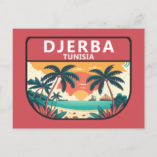 Carte Postale Emblème rétro de Djerba Tunisie