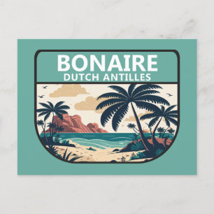 Carte Postale Emblème rétro des Antilles néerlandaises Bonaire