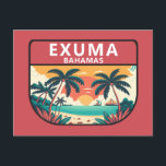Carte Postale Emblème rétro Exuma Bahamas<br><div class="desc">Design d'art vectoriel Exuma. La plus grande des cayes est Great Exuma,  qui mesure 60 km de long et rejoint une autre île,  Little Exuma,  par un petit pont.</div>