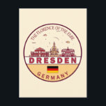 Carte Postale Emblème Skyline de Dresden Allemagne<br><div class="desc">Design d'art minimaliste et coloré de Dresde,  avec monuments et monuments de la ville en Allemagne.</div>