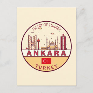 Carte Postale Emblème Skyline de la ville d'Ankara Turquie