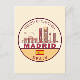 Carte Postale Emblème Skyline de Madrid Espagne