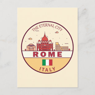 Carte Postale Emblème Skyline de Rome Italie