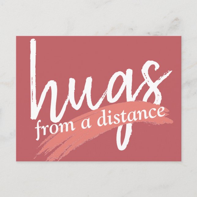 Carte Postale embrassades à distance en maude rose (Devant)