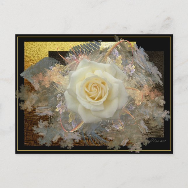 Carte Postale Embrasse D'Un Rose (Devant)