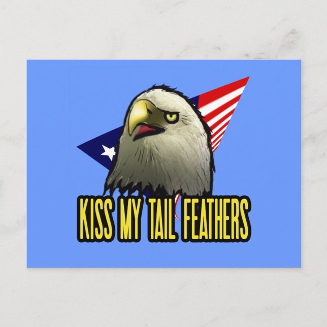 Carte Postale Embrasse Mes plumes de queue American Eagle Funny (Devant)