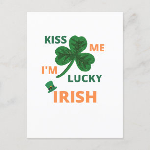 Carte Postale Embrasse-moi, je suis chanceux irlandais
