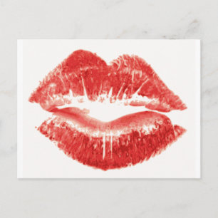 Carte Postale Embrasse-moi vite, lèvres rouges
