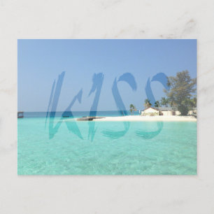Carte Postale Embrasser le graffiti blanc transparent