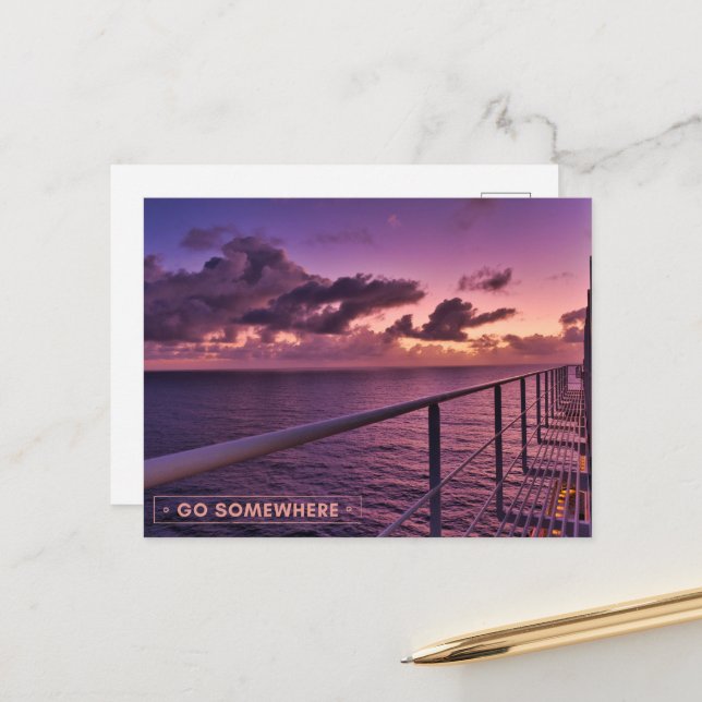 Carte Postale Embrasser les aventures de la vie (Devant/Arrière en situation)