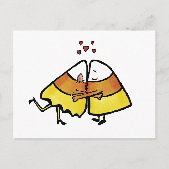 Carte Postale Embrasser les bonbons d'Halloween Cones (Devant)