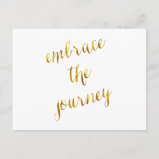 Carte Postale Embrassez Le Citation De Voyage Gold Faux Foil Cou (Devant)