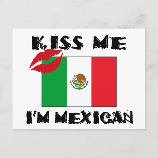 Carte Postale Embrassez-moi que je suis mexicain (Devant)