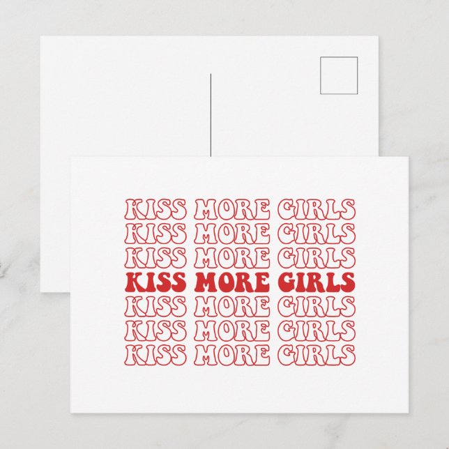Carte Postale Embrassez plus de filles Mois de la fierté lesbien (Devant / Derrière)