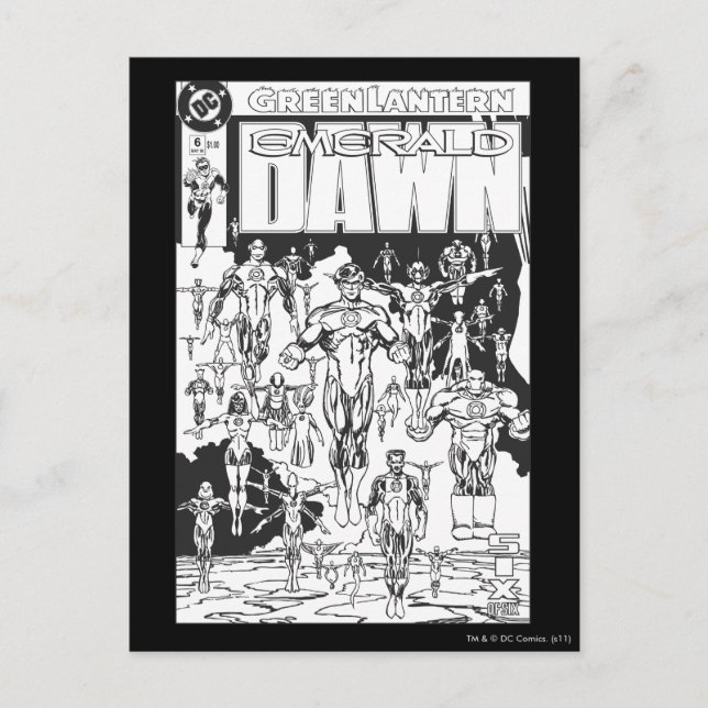 Carte Postale Emerald Dawn, noir et blanc (Devant)