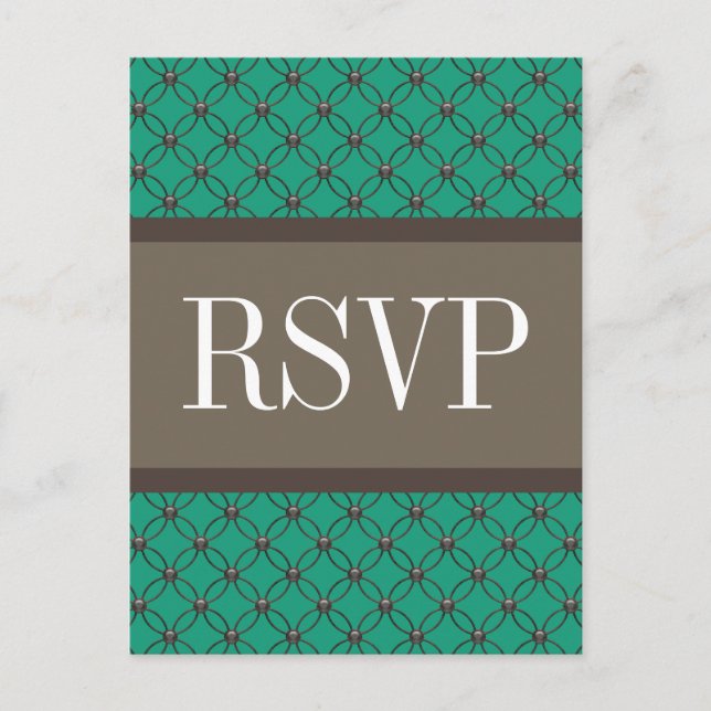 Carte postale Emerald Fancy Lattice RSVP (Devant)