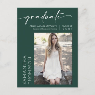 Carte Postale Emerald Green Minimal Script Elle L'A Fait Photo G