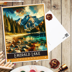 Carte Postale Emerald Lake, Colorado   Peinture Vintage