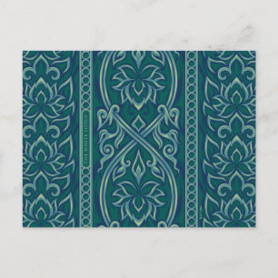 Carte Postale Emerald Lotus Tapestry Motif - Le Lotus Blanc