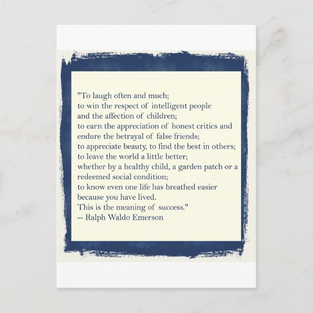 Carte Postale Emerson Quote (Devant)