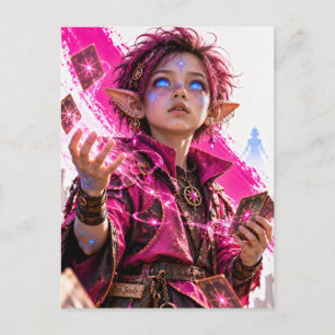 Carte Postale Émerveillement / Petit Magicien / Fuchsia