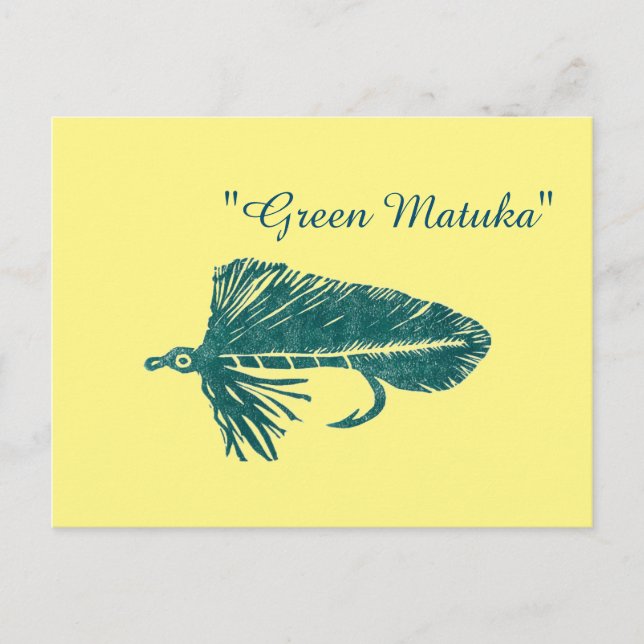 Carte Postale Émetteur Matuka vert, attache à la mouche, art de  (Devant)