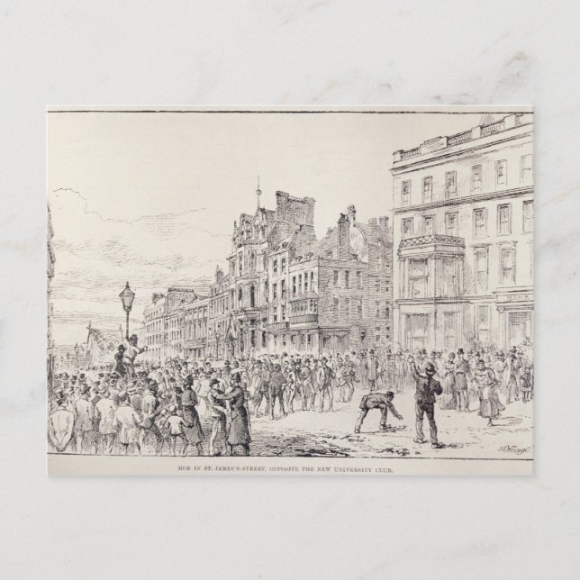 Carte Postale Émeutes dans le West End de Londres (Devant)