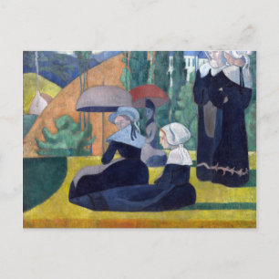 Carte Postale Emile Bernard Breton Femmes avec parapluies