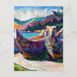 Carte Postale Emily Carr Painting Native Canadian War Canoes Po