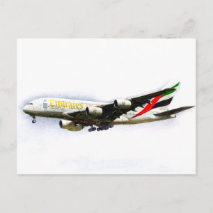 Carte Postale Emirates Airline A380 Art