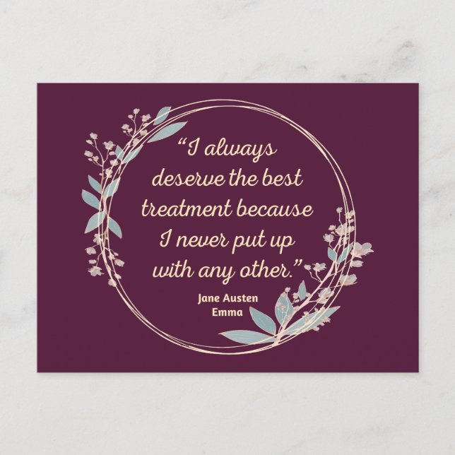 Carte Postale Emma By Jane Austen Quote II - Cute Style (Devant)