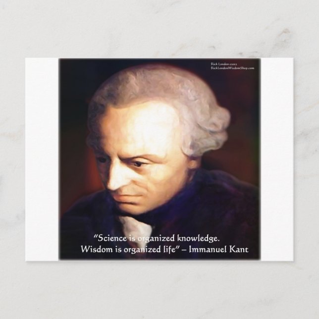 Carte Postale Emmanuel Kant Science Vs Citation De Connaissances (Devant)
