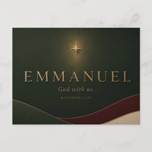 Carte Postale EMMANUEL | Matthieu 1:23 Chrétien  (Devant)