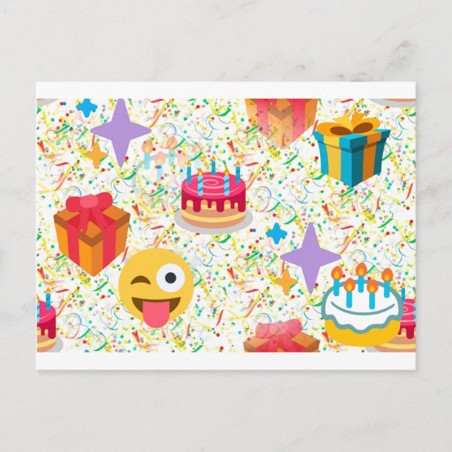 Carte Postale emoji anniversaire heureux (Devant)