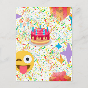 Carte Postale emoji anniversaire heureux