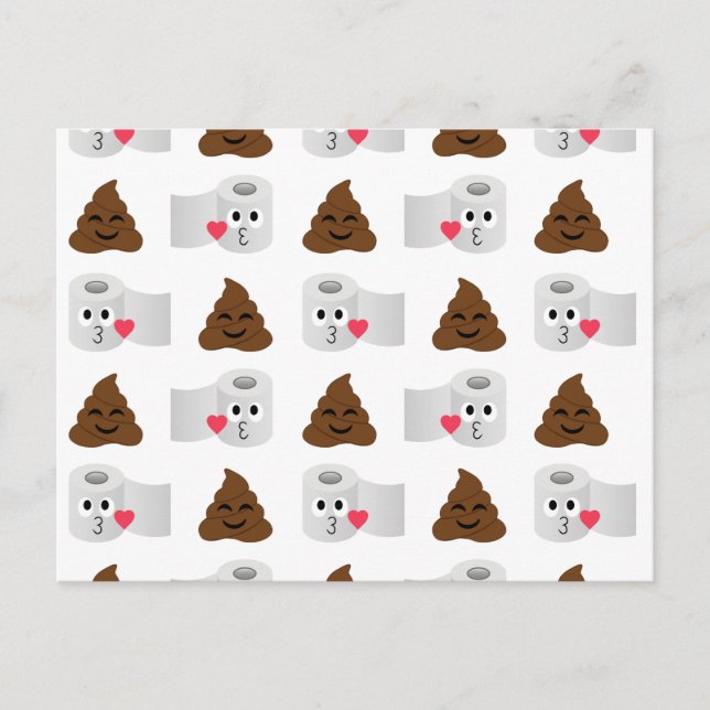 Carte Postale emoji de caca et papier de toilette (Devant)
