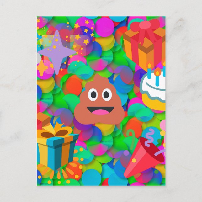 Carte Postale emoji joyeux pod'anniversaire (Devant)