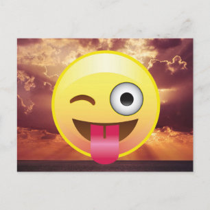 Carte postale Emoji Ocean Sunset Wongue Out