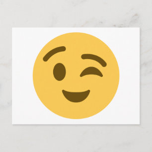 Carte Postale Emoji Wink