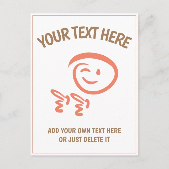 Carte Postale Emoji Winking Face avec Modèle Doodle Fingerguns (Devant)