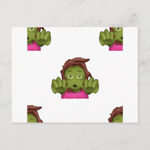 Carte Postale emoji zombie femme