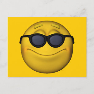 Carte Postale Emoticon avec lunettes de soleil