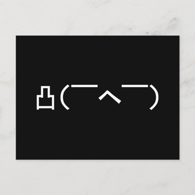 Carte Postale Emoticône du doigt moyen en colère Kaomoji japonai (Devant)