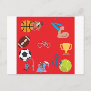 Carte Postale émoticône sportive