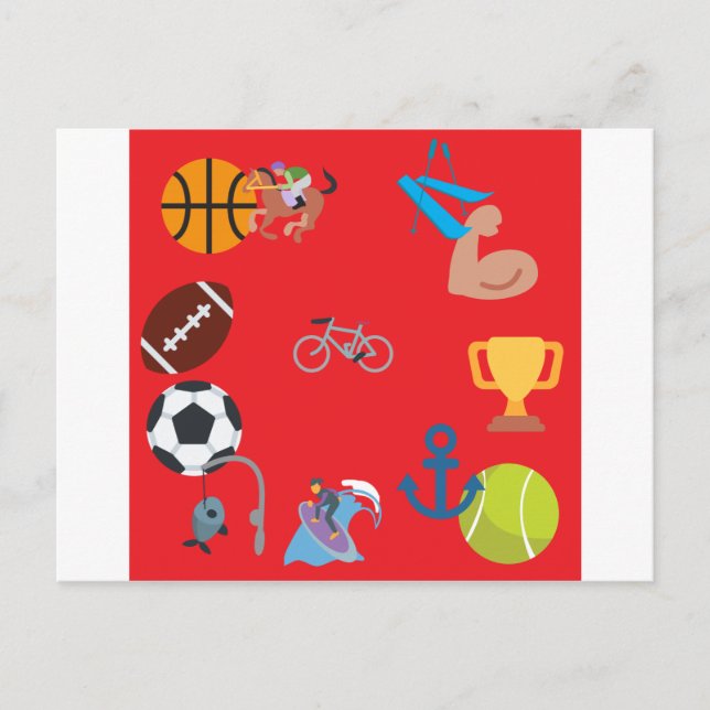 Carte Postale émoticône sportive (Devant)