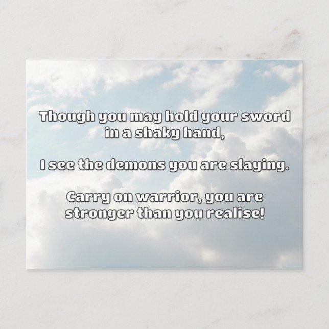 Carte Postale Empath Warrior Citation positive Encouragement (Devant)